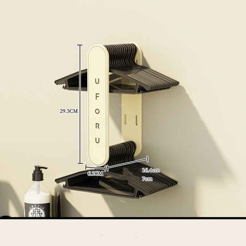 Retractable clothes rack storage device perforation-free balcony wall hanging clothes rack multi-functional storage rack