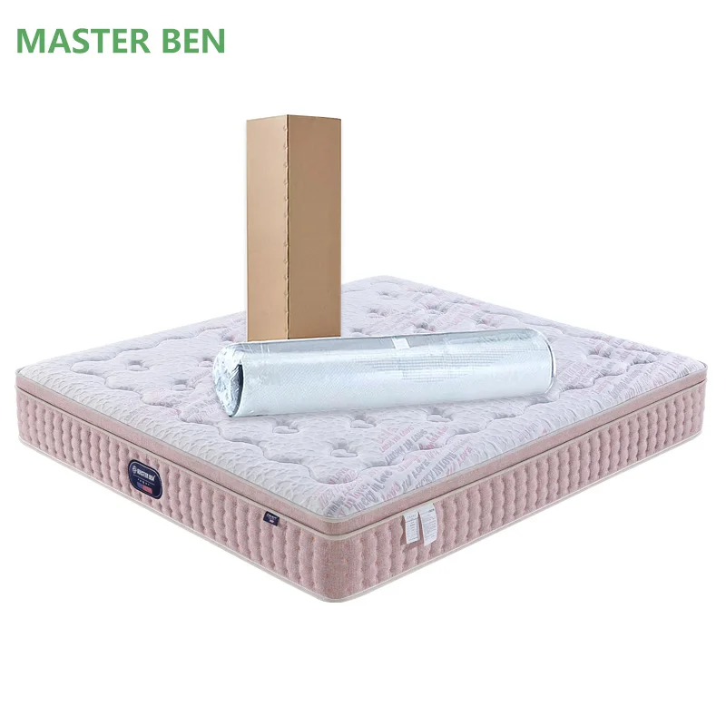 OEM/ODM Comfot Label Bed Latex Gel Pocket Spring Euro Top Foam King Size Mattress For Home Hotel
