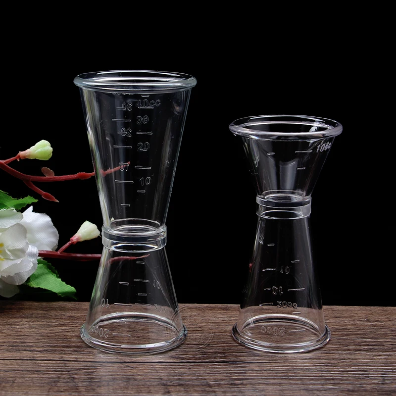 Multi-functional transparent PC resin double head measuring cup bubble tea and bar use Jigger