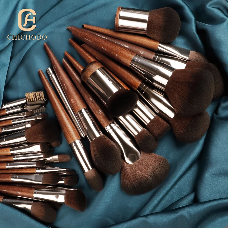 OEM High Quality 37Pcs Makeip Brush Set Wood Handle Aluminium Ferrule MUF Series Professional Vegan Makeup Brushes Beauty Tools