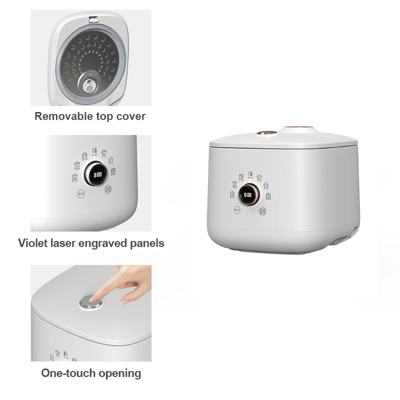 Home Appliances Mini Rice Cooker 3L with Cook, Porridge,keep Warm and Time Preset Functions