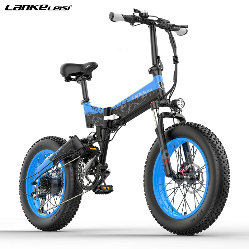LANKELEISI X3000PLUS 20 inch fat tire folding electric bike 48v 10.4ah lithium battery e bike 1000w electric bicycle