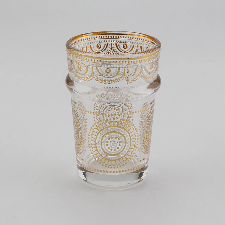 High quality hot sell 12 pcs 130ml glass teacup set morocco tea sets moroccan tea cup for morocco tea and water drinking