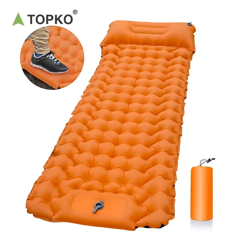 TOPKO outdoor air mattress 40D TPU stitching foot inflatable mattress