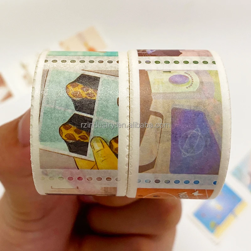 ROYAL  Postage Stamp Washi Tapes - 8 Pack of Decorative Stamp Stickers for Scrapbooking, Kid DIY Arts Crafts,