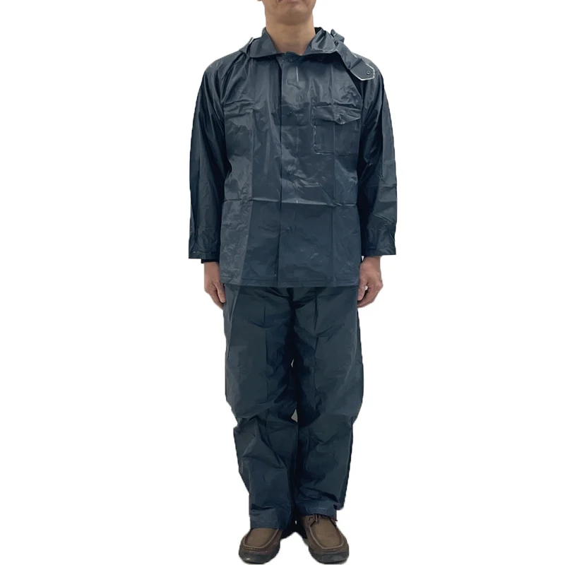 0.15 mm thickness  raincoat seamless PVC film weldable rain wear blue color rain suit for man women