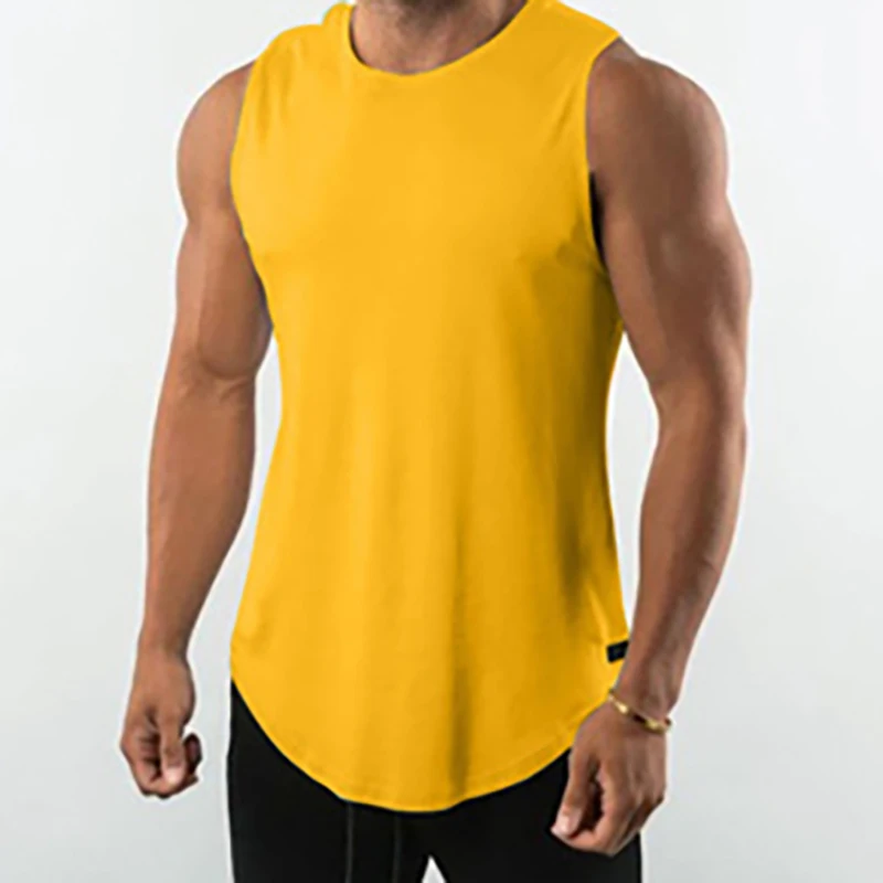 Muscular men sports fitness vest for men running training quick-drying vest slim breathable sleeveless shirt for men