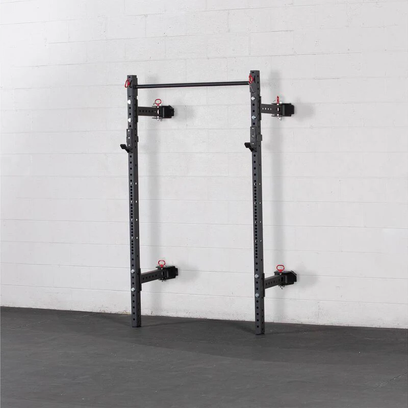 Multi Function Power Rack Cage Folding Wall Mounted Squat Rack 3x3 11-gauge Steel for Gym