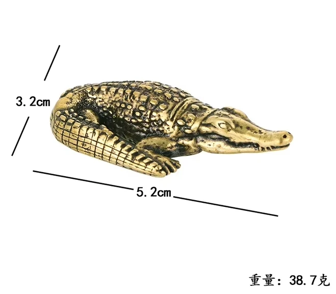 Brass ornaments decorated crocodile statue antique bronze Brass Animal Statue