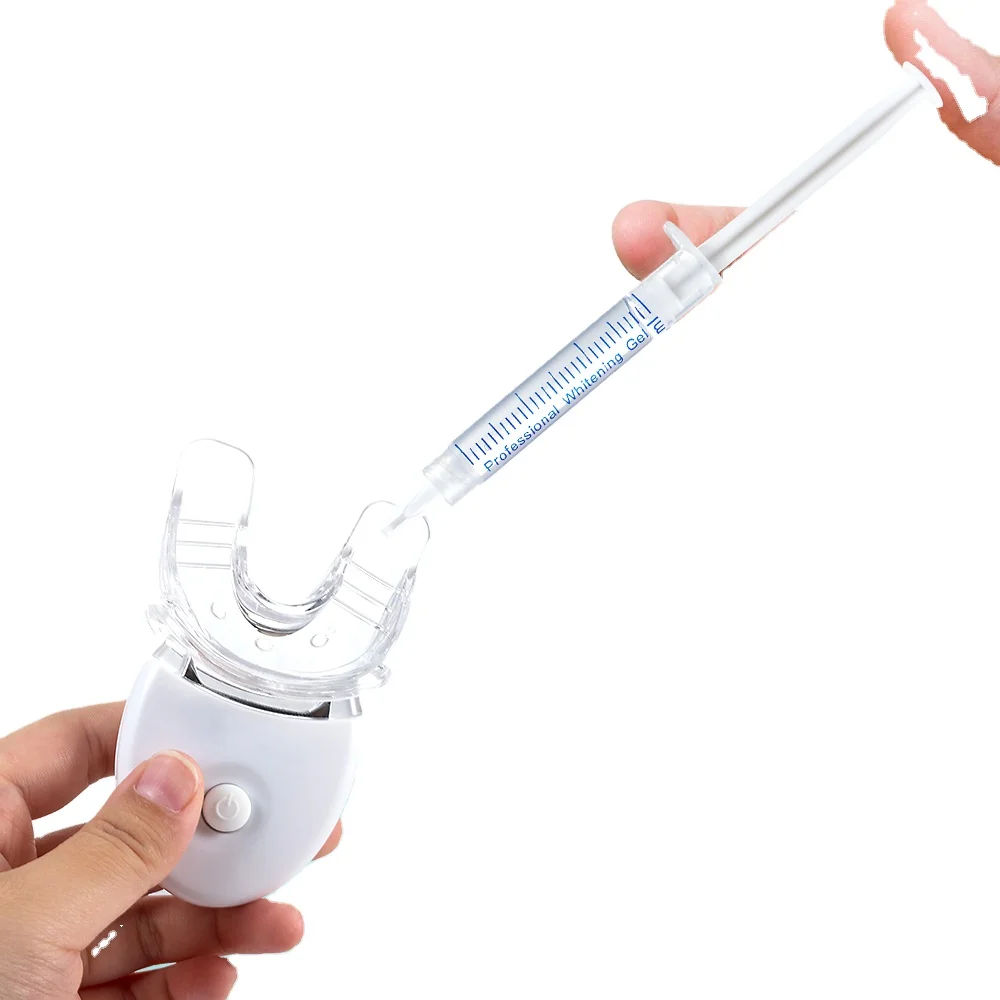 Home Teeth Whitening Kit White LED Light with Mouth Tray Accelerated Whitening Battery Teeth Whitening Light With Mouth Tray