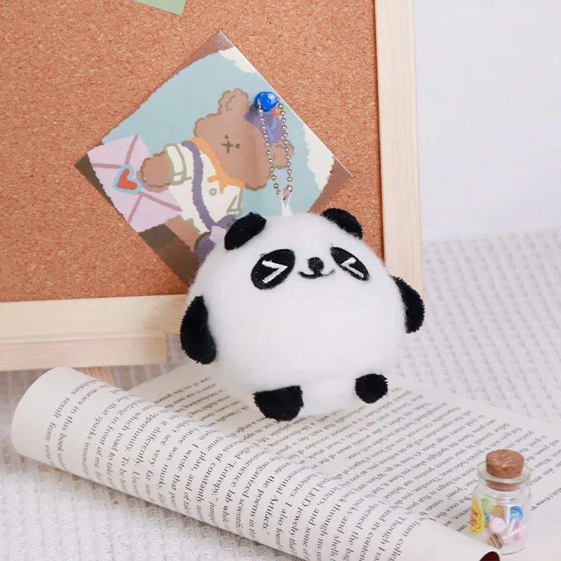 Cute Chinese 10cm Panda keychain backpack bag Car pendant plush doll keyring plush gifts
