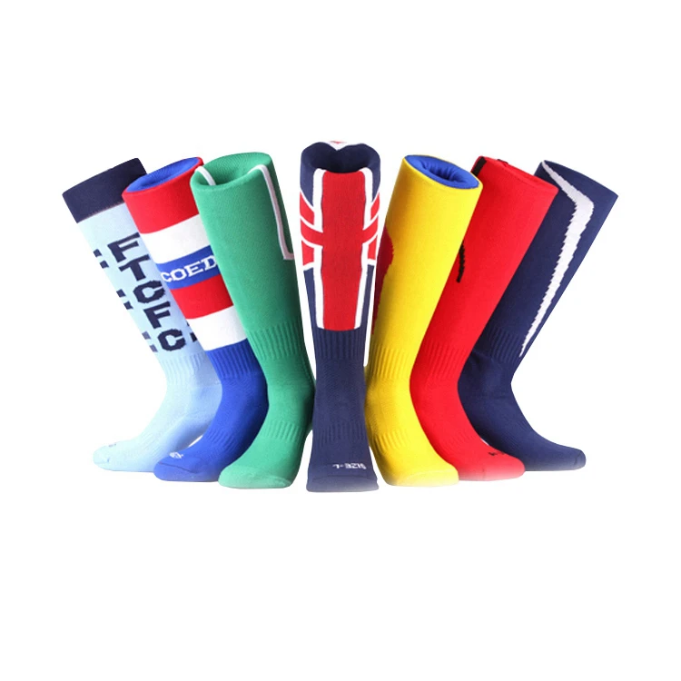 JL-A068 wholesale custom sport 100% cotton cheap football team mens soccer socks spandex soccer sock stock