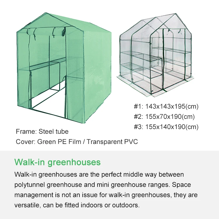 Small portable polytunnel metal frame plastic cover greenhouse tunnel tier walk in mini greenhouse for garden