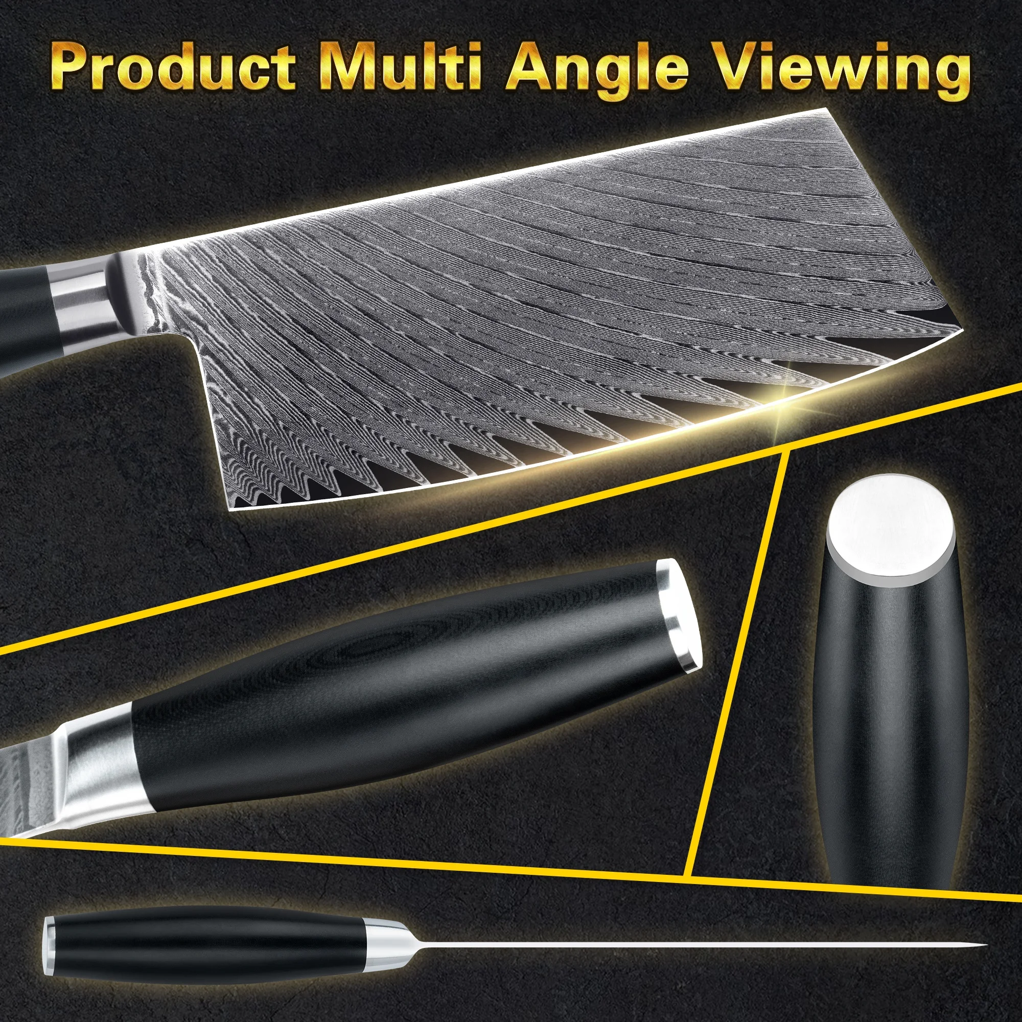 Olive Shape G10 Handle 7 inch 67 layers vg10 Japanese chef kitchen knives damascus steel cleaver knife with wholesale price