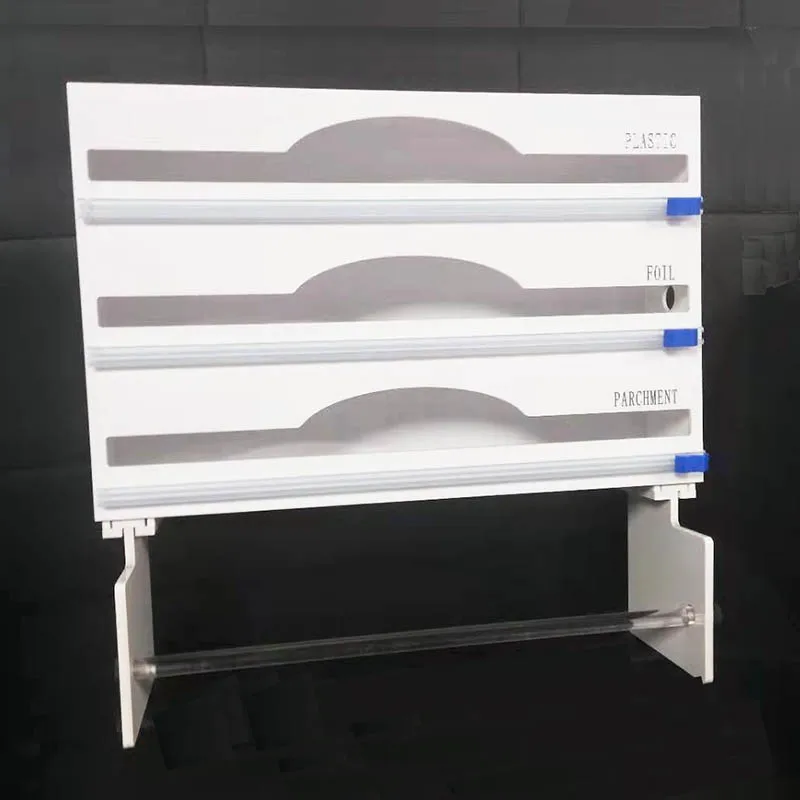 2022 Trending High Quality 3 Cutter 4 1 Wall Cling Two In One Dispenser For Foil And Plastic Wrap