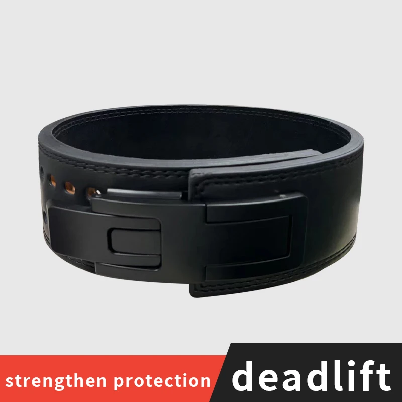 13mm Thick Cowhide Leather Gym Weight Lifting Lever Belt Powerlifting Waist Trainer with Lever Buckle Waist Trimmers