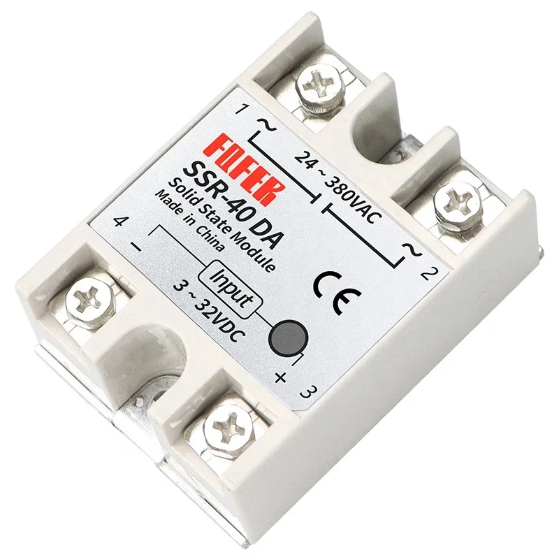 High Quality Solid State Relay Module 3-32V Input DC 24-380V AC Output 10A 25A 40A SSR-10DA SSR-25DA SSR-40DA