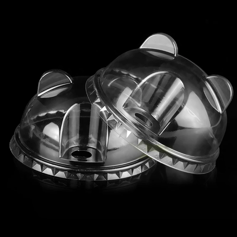 Оптовая продажа прозрачный одноразовый пластиковый стакан с крышкой для домашних животных панда крышка 90/95/mm удалить панда машина по изготовлению крышек