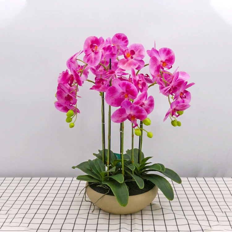 Decorating artificial flowers New Products office decoration flower 6-stem ornament orchid