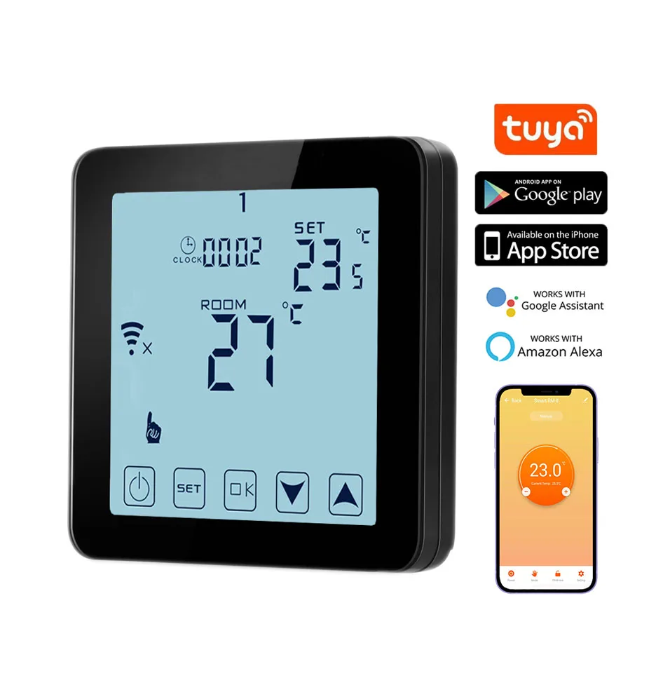 WiFi Floor Heating Thermostat Smart Room Programmable Automatic Under floor Alexa Weekly Program Solar Water Heater Wholesale