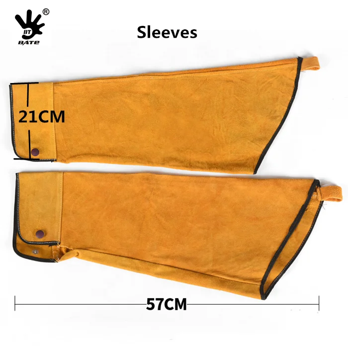 Leather Welding Apron Flame Resistant Cowhide Welding Jacket Long Workshop Apron