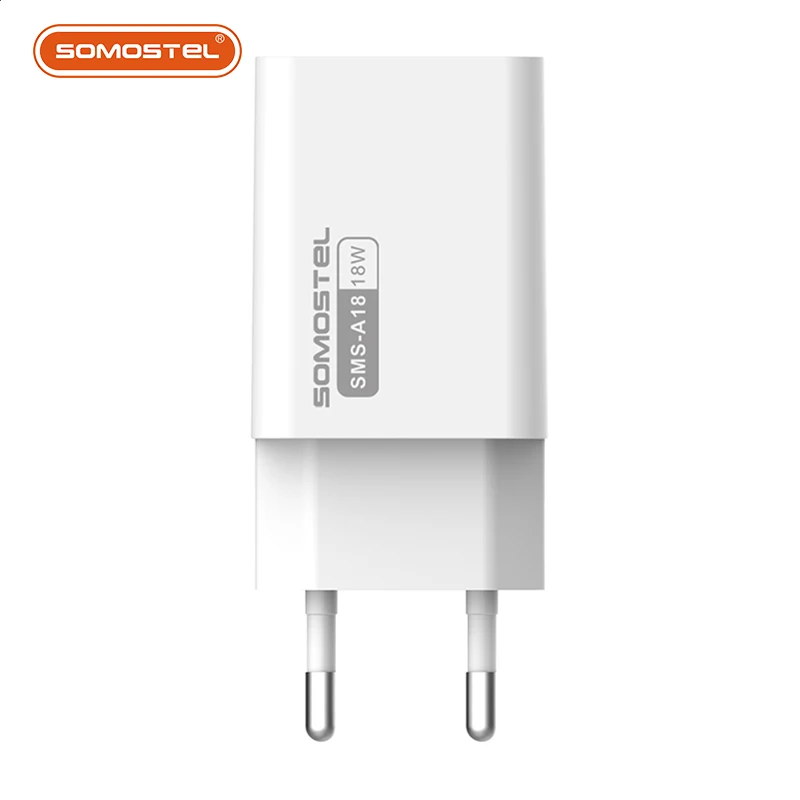 Somoetel SMS-A18 QC3.0 18W Fast China cheap Chargers with data cable wholesale travel charger adapter for iphone 13 mobile
