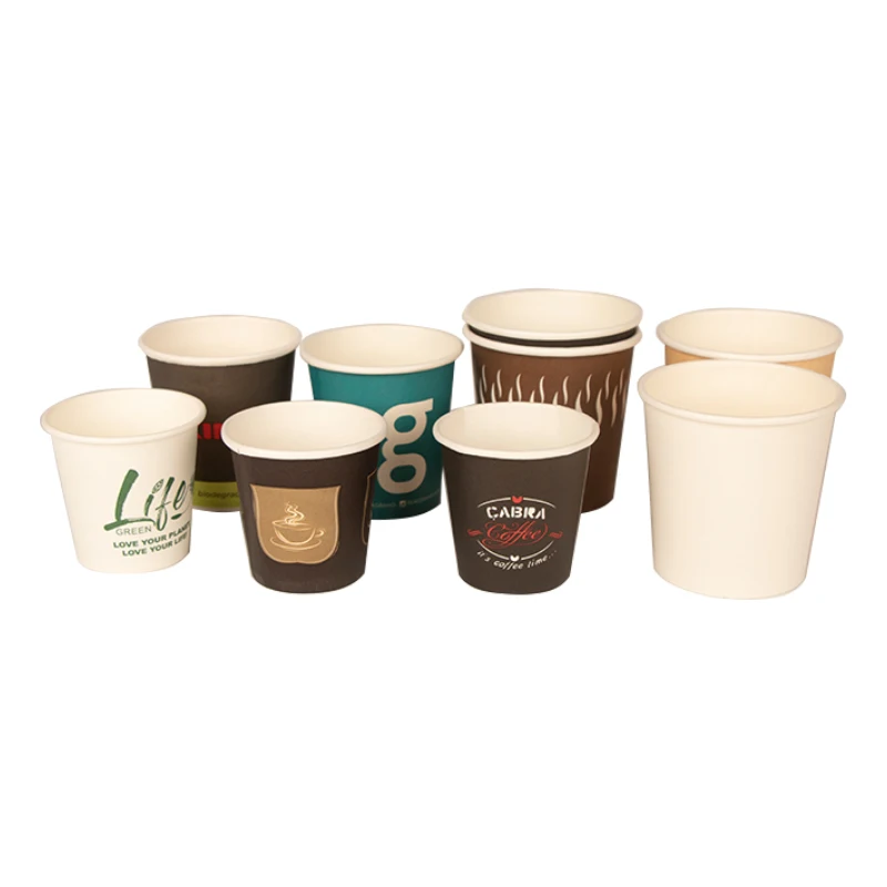 Eco Friendly Recycled White Kraft Food-grade Custom logo Printed Paper Coffee Cups Wholesale