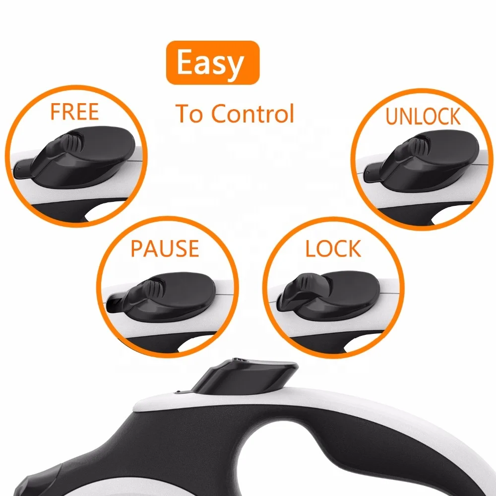 Perfect for Puppy Training Heavy-Duty Extendable (5 Metre) Leash Retractable Dog Lead