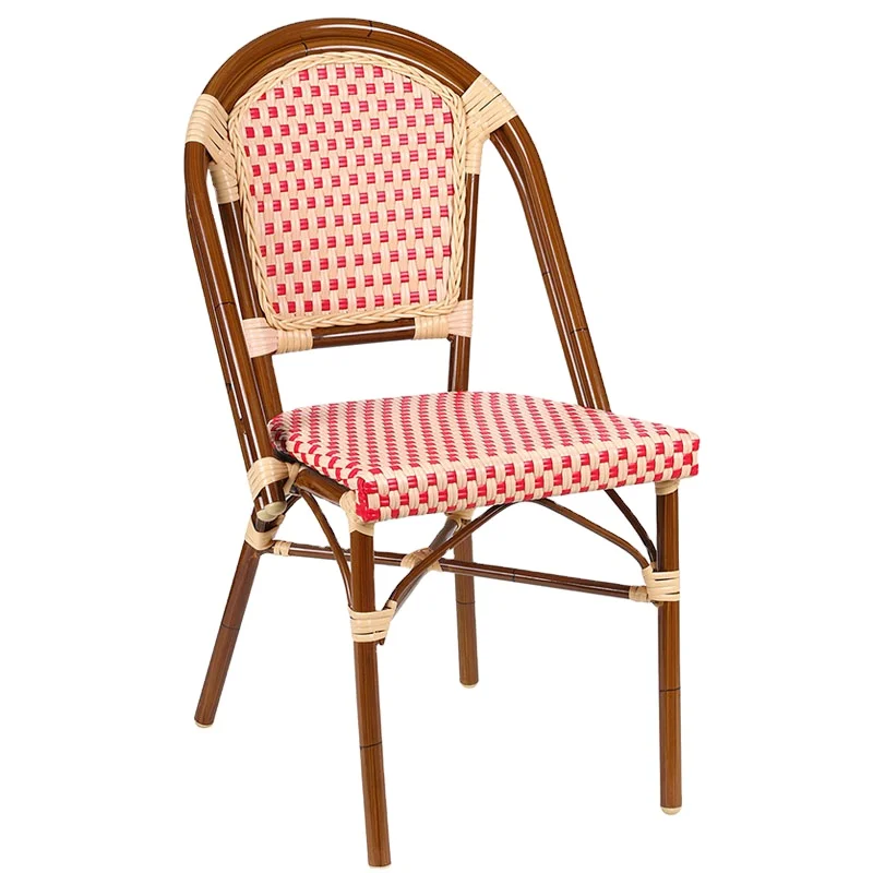 Outdoor Aluminum Frame With Resistance UV-Rattan Bistro Chair Use In Cafe Shop