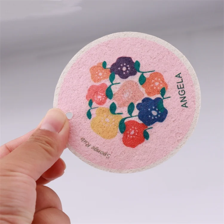 cartoon compressed sponge sheets kitchen round cellulose sponge biodegradable cellulose compressed sponges