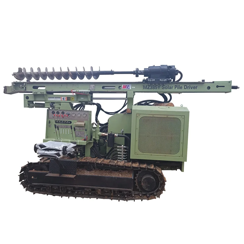 Pv Solar Ground Pile Screw Anchor Machine With Drive Head E Pile Drilling Rig Model 385Y For Foundation Pole Helical Pile