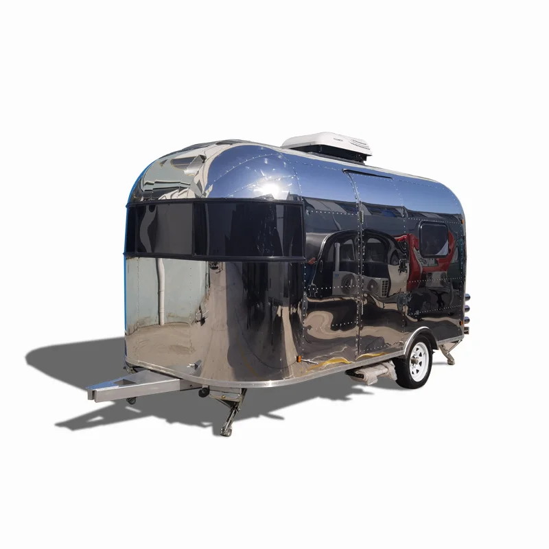 Автофургон из нержавеющей стали в стиле airstream UKUNG автофургон для отдыха на продажу мобильный офисный трейлер