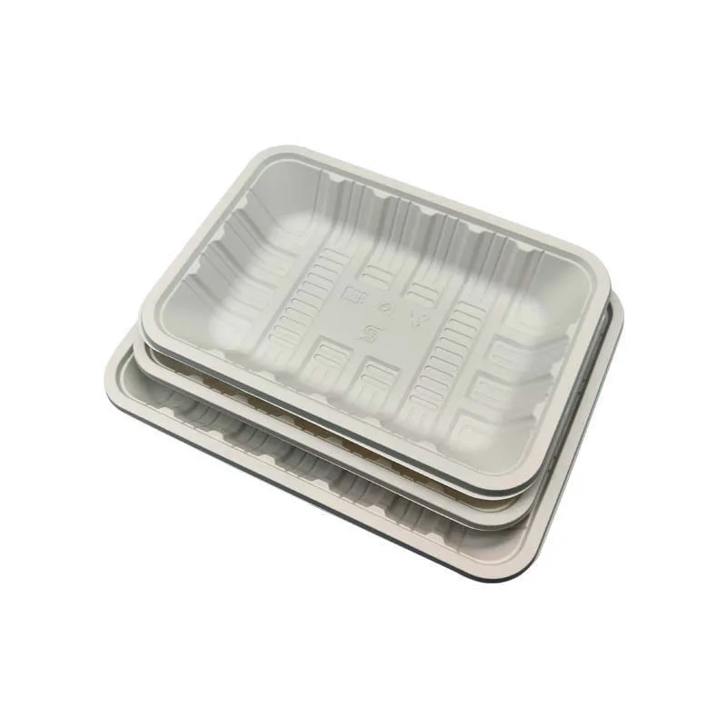 Disposable eco-friendly cornstarch PP microwavable frozen food packaging trays corn starch fruits vegetable plates