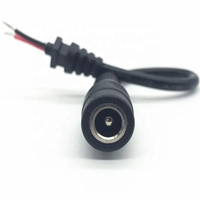 18AWG 5.5*2.1 DC Plug Cable Female Power Cord to Pigtail wire end open with tinned cable for 12V CCTV Camera