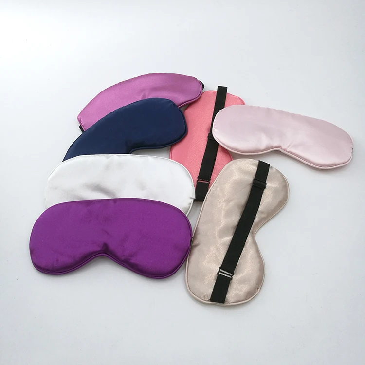 Wholesale Adjustable custom texts on satin material sleep eye mask Travel Sleep Eye Mask