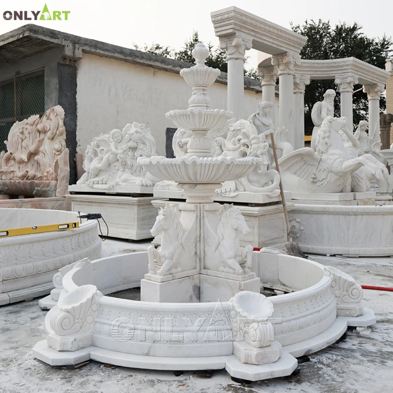 Custom Aquarium Project Natural Marble Stone Garden Sea Goose Fish Water Fountain