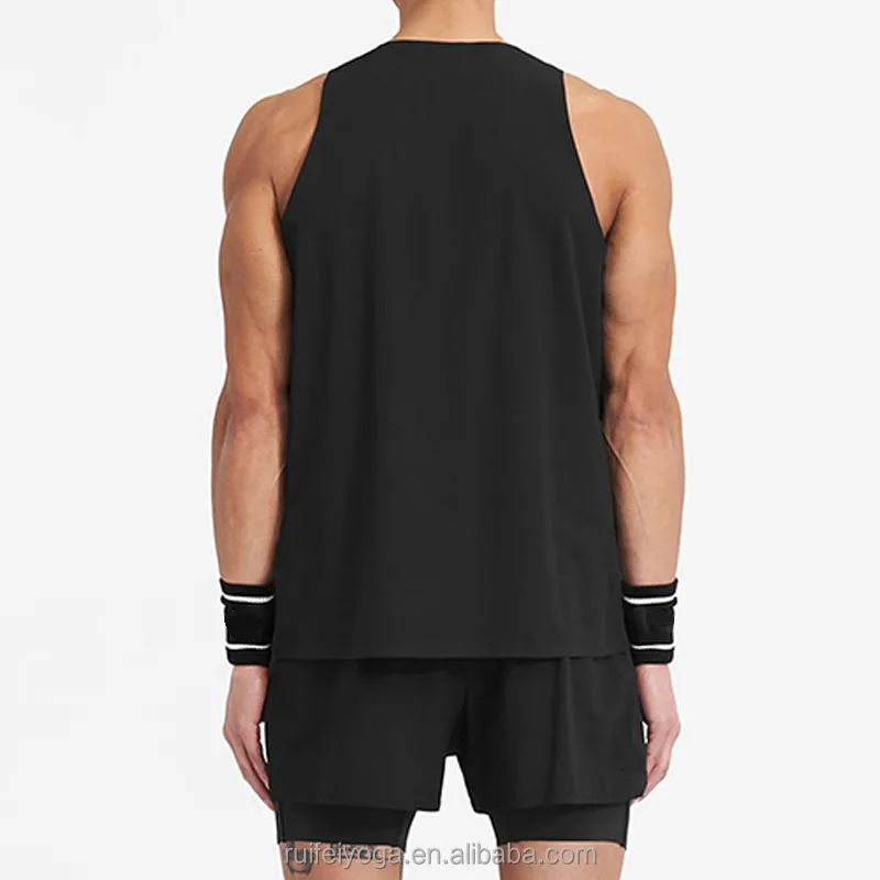 Custom Logo Stretch Lightweight Quick Dry 4-way Stretch Training Vest Nylon Powerlifting Men Mesh Running Race Back Singlet