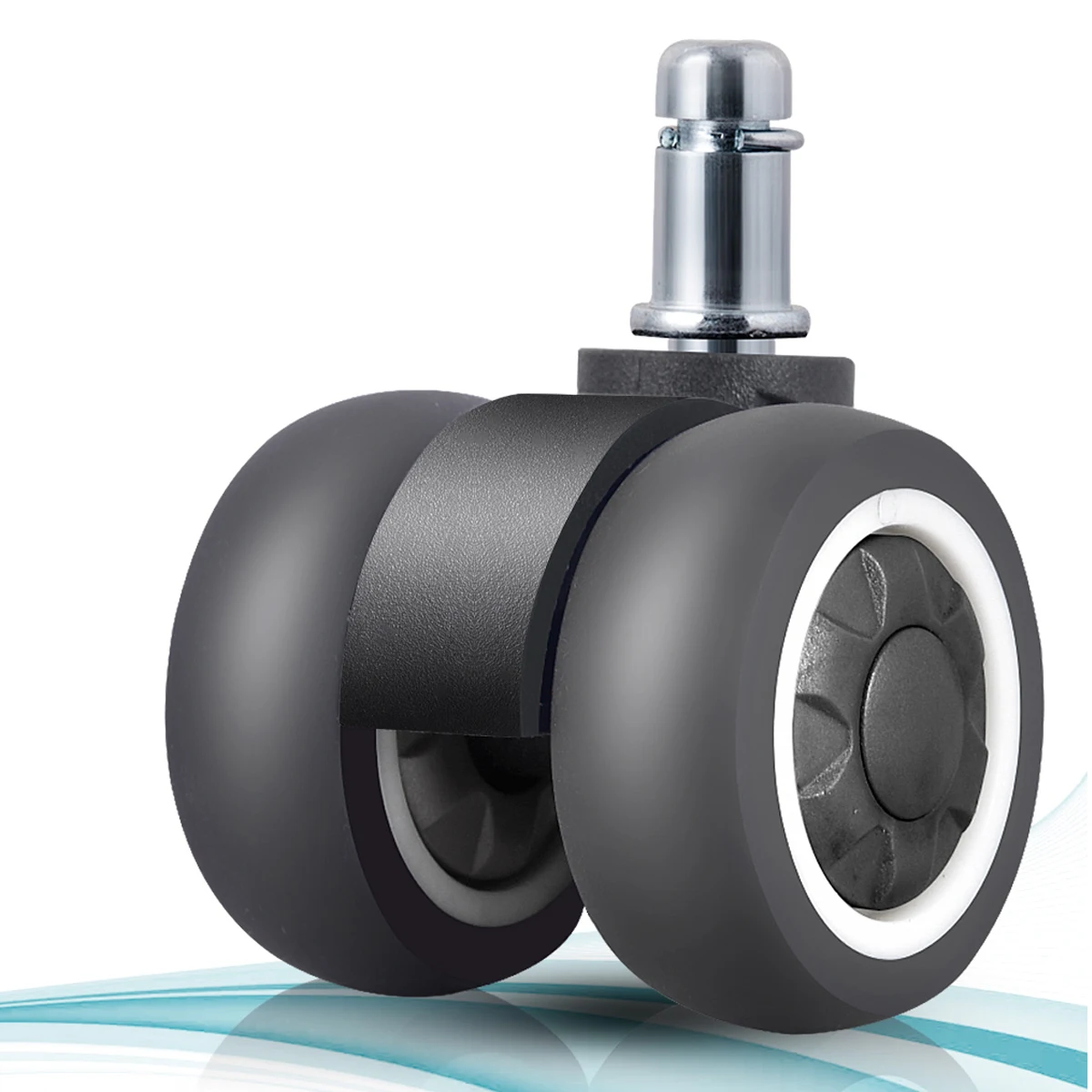 2020 Unique Design 2 Inch Heavy Duty Soft Rubber Rolling Casters With 2 Ball Bearings Caster For Hardwood Floors