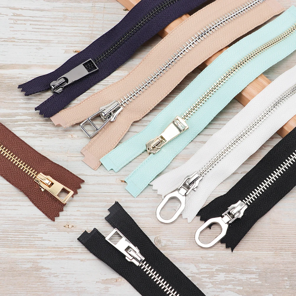 Custom Denim Gold Zippers Tape #3#5 Closed End Brass Metal Zipper for Handbags Jeans