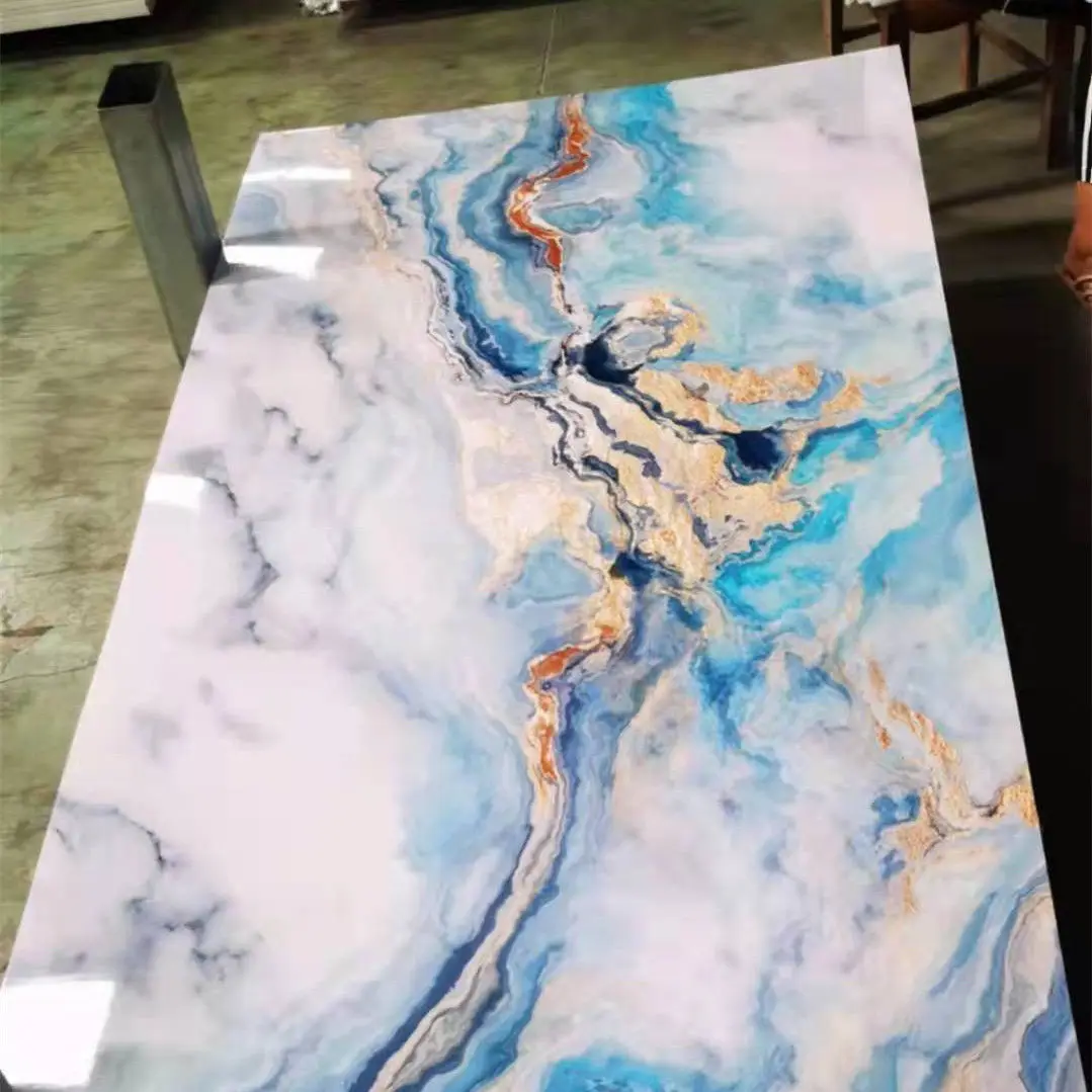 3D printing UV board background wall 3D pvc marble sheet for sale