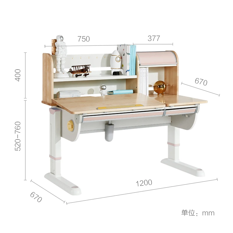 
2M2KIDS Drop Shipping Learn Desk Solid Wood Adjustable Kid Study Table with Tilted Desktop Multifunctional Kids Desk 