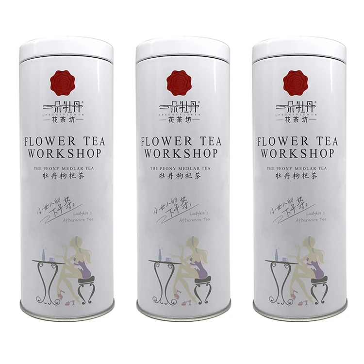 Custom gift metal tin cylindrical tube box metal tea cylinder packaging box