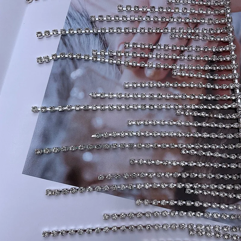JFRT035 Factory Direct Selling Length Irregular Tassel Claw Chain Grade Rhinestone Chain Dress Rhinestone Body Chain Accessories