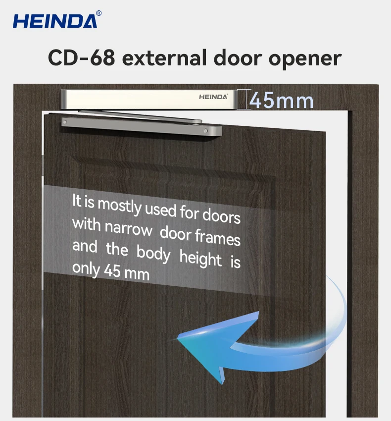 Ultra-narrow Electric Door Closer with Remote Control CD-68