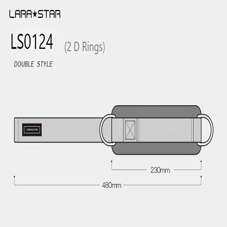 Amazon Hot Sale 2 D Rings LARASTAR Fitness Premium With Comfortable Padding Gym Sports Ankle D Ring Ankle Straps