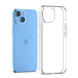 For iPhone 14 13 12 Mini 11 Pro Max 6 7 Plus Frame Bumper Shockproof Cover 1.5 mm Transparent Hard Acrylic PC Clear Phone Case