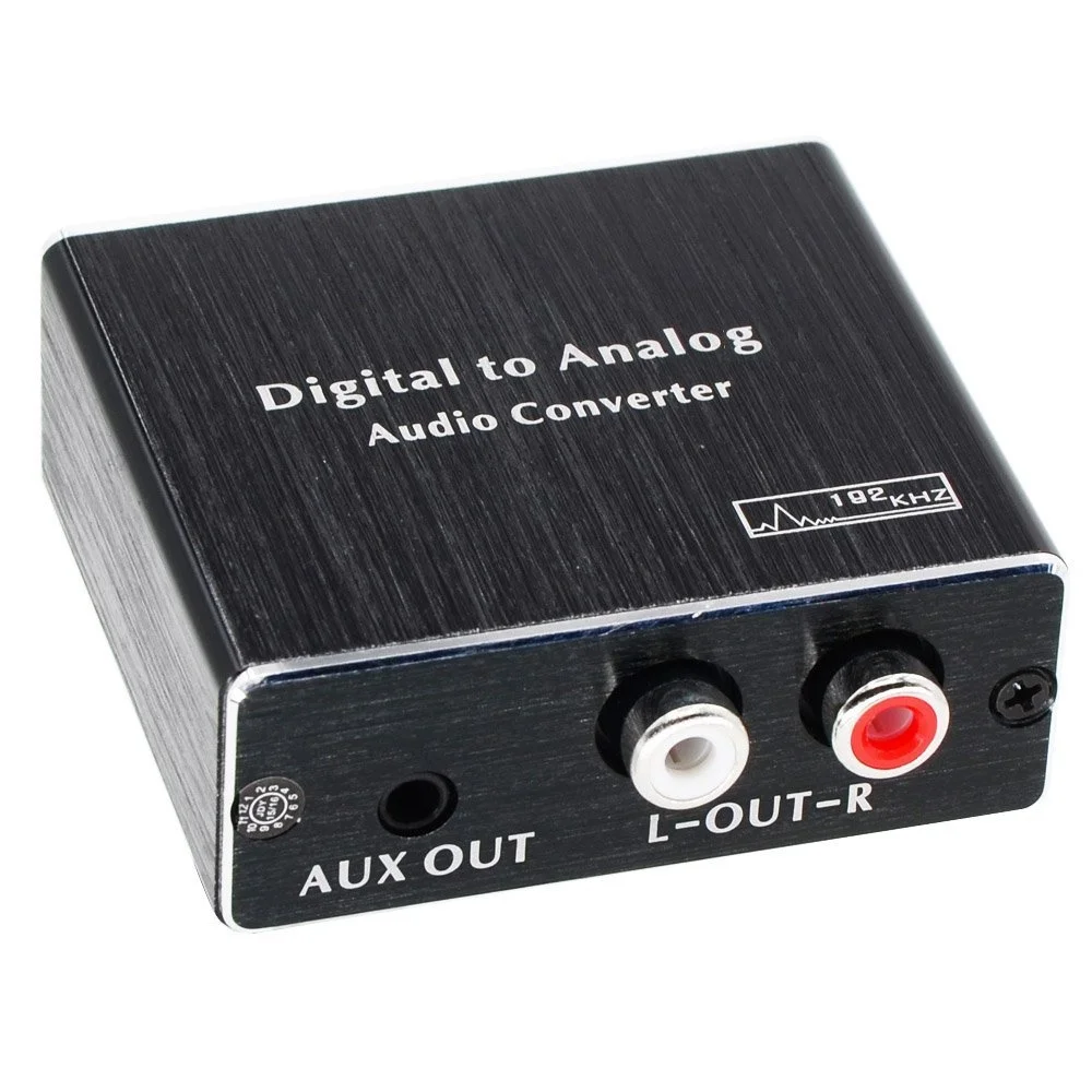 
High Quality Mini 192Khz 3.5Mm Rca Audio Splitter Switcher Spdif Analog Digital Dac R/L Audio Converter 