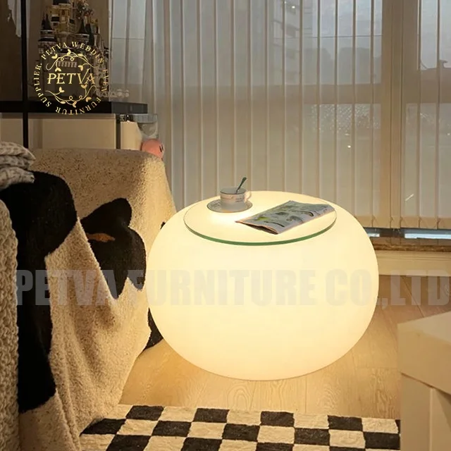 Leisure round bedroom living room bedside bar table lamp light tables and chairs for party rental