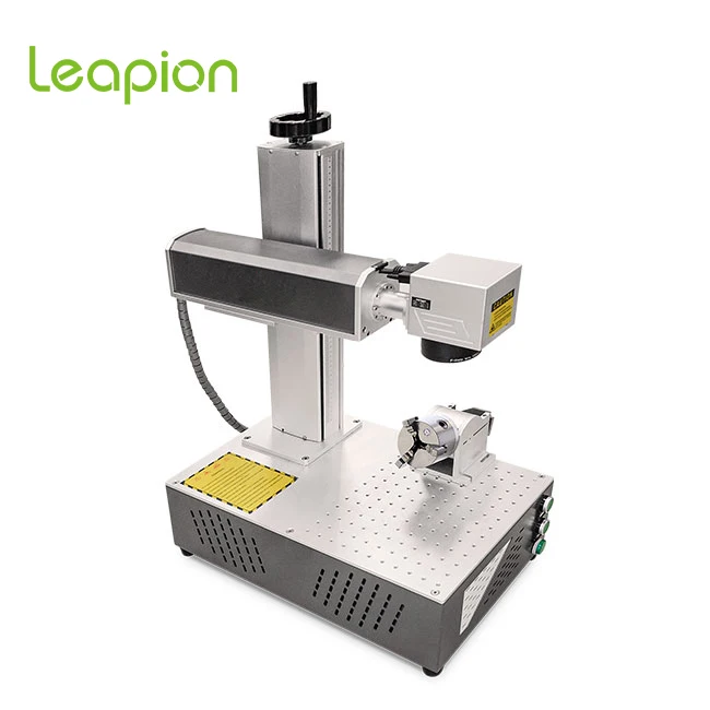 Super Fast Delivery 20w 30w 50w Raycus MAX IPG Brand Logo Metal Laser Marking Machine with 360 Rotary Device