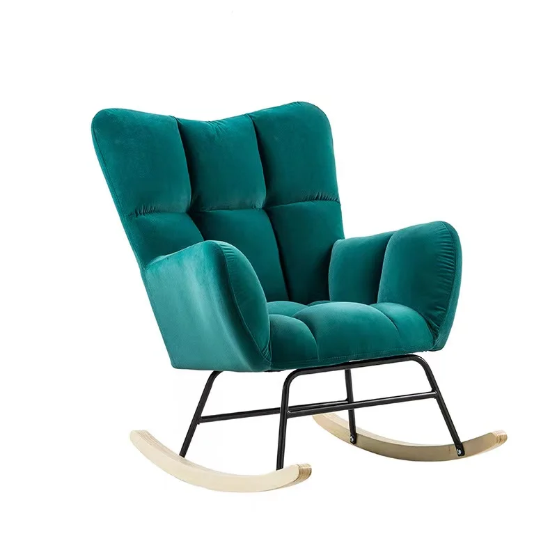 Living room Sofa relax rocking chair reclining rocking sofa Accent Modern Armchair Velvet Nursery Rocker,Wingback Rocking Chairs